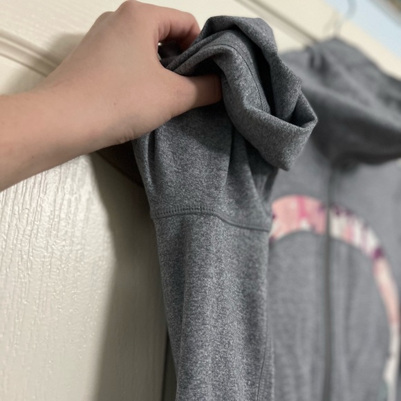 Lululemon In Stride Jacket Heathered Fossil /Blurred Blossoms White Size 6 - Picture 10 of 14